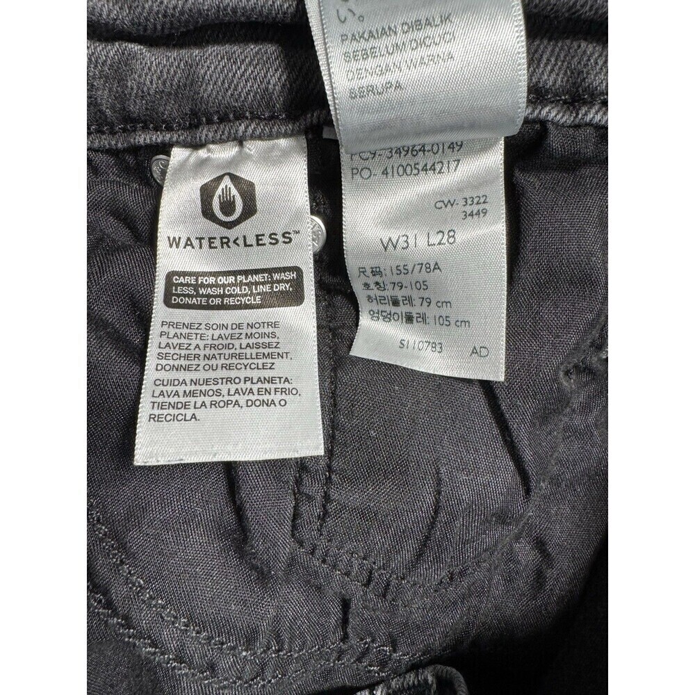 Levis Wedgie Straight Jeans Womens 31x28 Black Button Fly High Rise Distressed - Picture 7 of 11